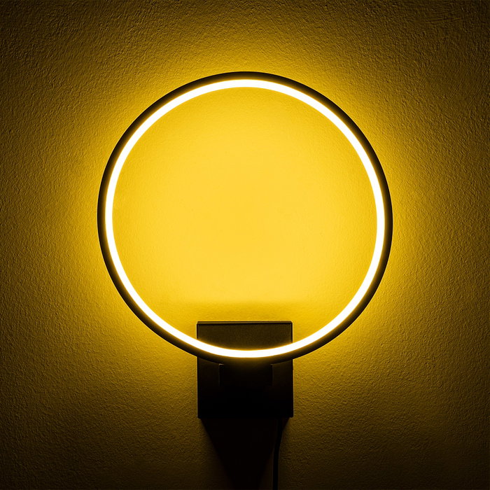 Opviq Halka - 13309 Lámpara de Pared Negra de Metal con LED Opviq Halka - 13309 Lámpara de Pared Negra de Metal con LED